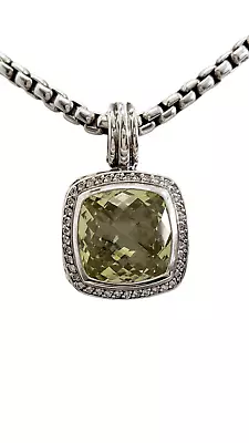David Yurman Citrine Albion Pendant Necklace Sterling Silver With Diamonds • $895