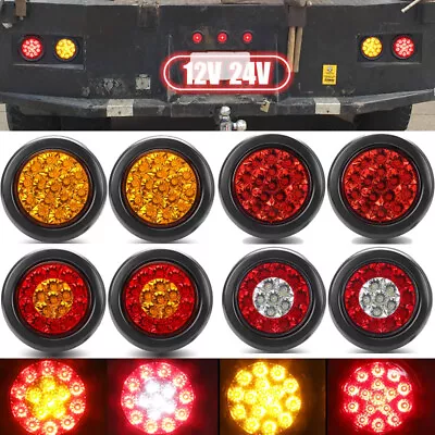 4  LED Round Tail Lights Turn Signal Brake Reverse Trailer Truck Caravan Ute ATV • $25.50