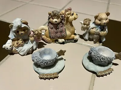 Vintage Resin Mini Bear Tea Set/ 9 Pieces • $10