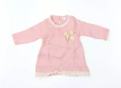 Zip Zap Girls Pink Acrylic Pullover Jumper Size 9-12 Months • £5