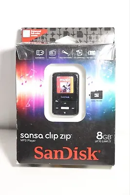 New Open Box SanDisk Sansa Clip Zip Black 8gb Digital Media Player Bundle • $224.98