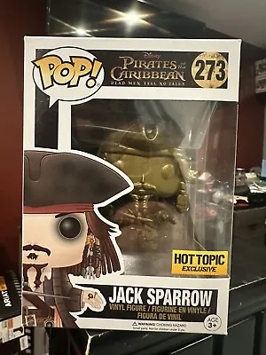 FUNKO POP ! Jack Sparrow #273 Gold Hot Topic Exclusive! Pirates Of The Caribbean • £20.89
