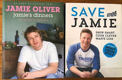Jamie Oliver X2 Cookbooks Jamie’s Dinners + Save With Jamie Hardcover Free Post • $34.95