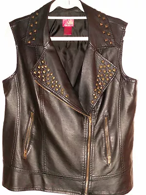 Vera Cristina Women's Sz L  Road Trip  Faux-Leather Motovest • $37.44