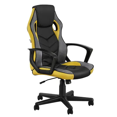 Artiss Gaming Office Chair Computer Executive Racing Chairs High Back Yellow • $105.95
