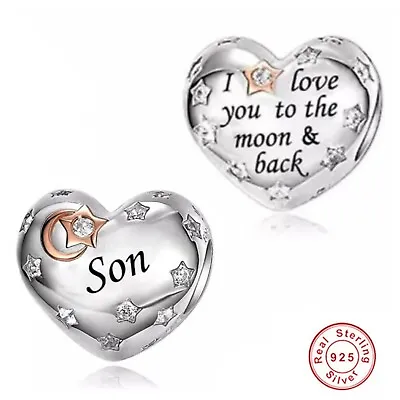 💖 Son Charm I Love You To The Moon & Back  925 Sterling Silver  • £16.95