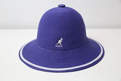 Womens Kangol Tropic Wide Brim Stripe Casual Hat Blue White Small • £17.36