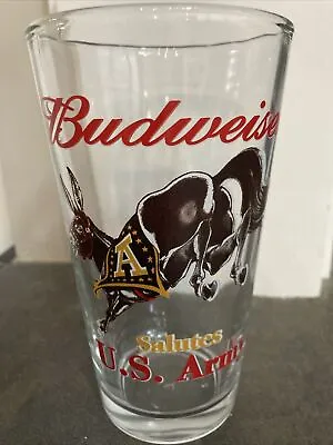 Vintage Budweiser Salutes US Army 16-ounce Beer Glass • $6