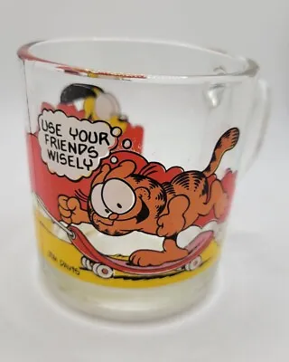 Vintage McDonald's GARFIELD Odie Glass Cup Mug 1978  Use Your Friends Wisely  • $9