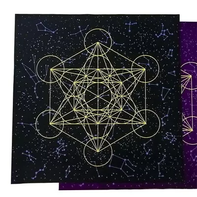 Altar Tarot Table Cloth Divination Wicca Velvet Tapestry Metatron's Cube Vintage • $20.16