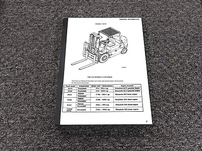 Mitsubishi FG35 Forklift W 6G72 Chassis & Mast Service Repair Manual 00011-Up • $209.30