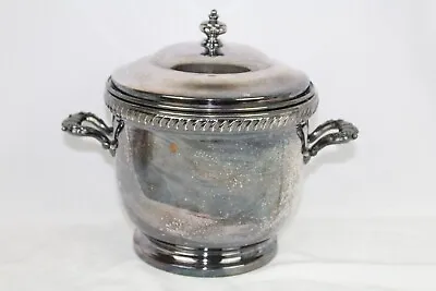 Vintage Poole Bristol Silver Epca 40a Glass Lined Silverplate Ice Bucket & Lid • $55