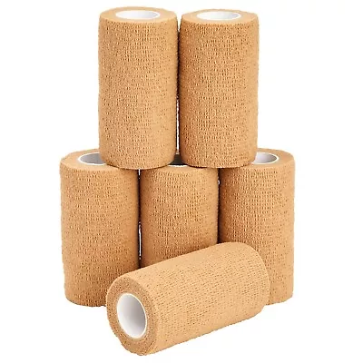 6-Rolls Tan Self Adhesive Bandage Wrap Vet Tape Medical Tape (4 In X 5 Yds) • $12.99