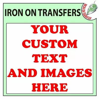 Custom Iron On T Shirt Transfer Text  Logo Label Image Prints Personalised • £2.99