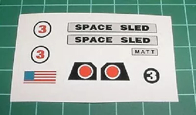 Major Matt Mason Space Sled Matt 03 Custom Reproduction Vinyl Decals Peel/Stick • $5