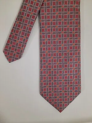 Mens Silk Tie Necktie 59x3.5 Pink Check Hand Made Italy Hugo Boss Mint • $19.94