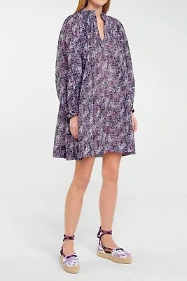 Isabel Marant Etoile Women Purple Virginie Floral Printed Mini Short Dress L 40 • $202.18