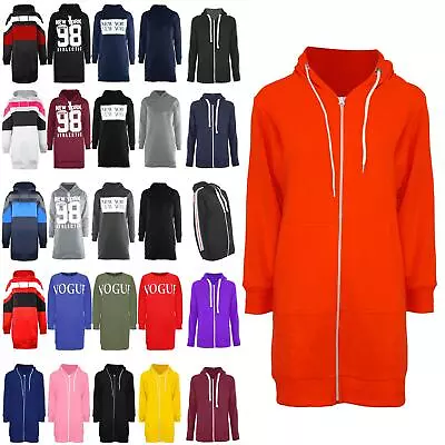 £10.49 • Buy Womens Zip Up Fleece Ladies Hooded Top Long Sleeve Hoody Sweatshirt Jacket Dress