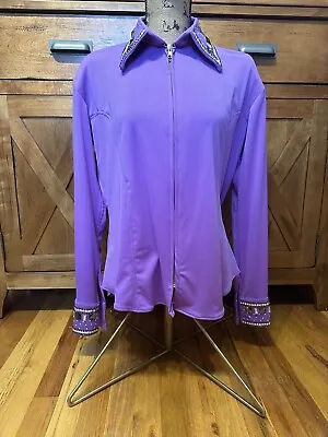 Horse Riding Apparel - XL Purple Western Rail Show Shirt • $125