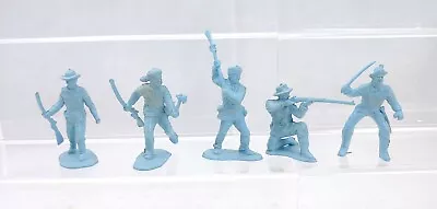 5 Vintage Marx Alamo Play Set Figures 1 Davy Crockett. Baby Blue Color Toy • $24.99