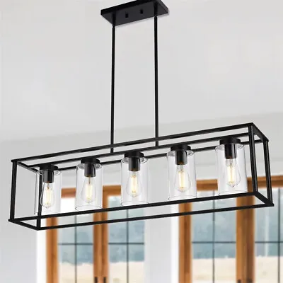 Rustic Chandelier Pendant Lighting 5-Lights For Dining Room Kitchen Island Pool • £84.99