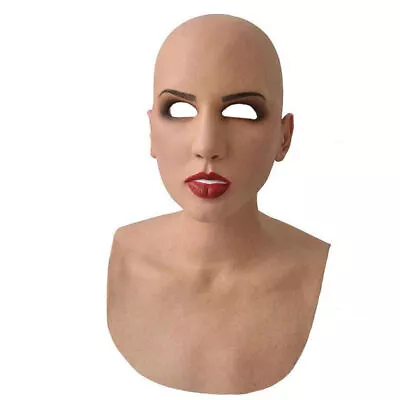 Latex Female Disguise Cross Dress Transgender Rubber Full Head Woman Lady Mask^ • £14.99