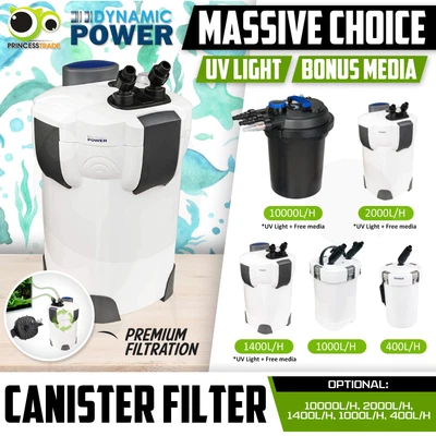 $269 • Buy Aquarium External Canister Filter Aqua Fish Tank 400 1000 1400 2000 10000L/H