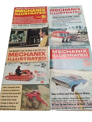 Lot Of 4 Vintage Mechanix Illustrated Magazine From 1970 +Bonus Book! • $21.68