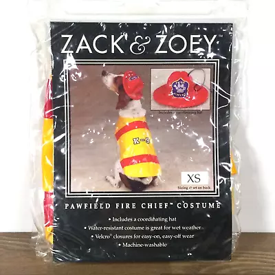 Pawfield Rain Jacket And Hat Fire Chief Dog Costume Size X-Small Zack & Zoey • $8