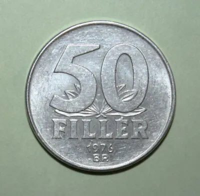 S10 - Hungary 50 Filler 1976 AU / Uncirculated Aluminum Coin - Elizabeth Bridge • $1.77