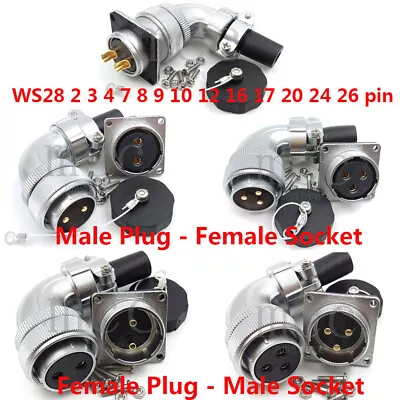 WEIPU WS28 2-26 Pin Elbow Aviation Wire Plug Industrial Bulkhead CNC Connector • $13.93