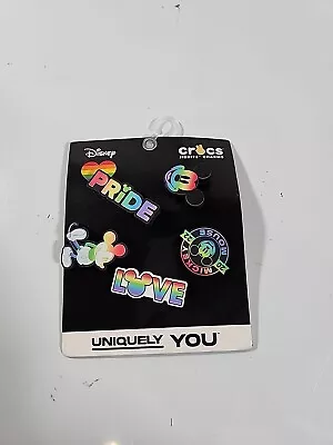 Crocs Jibbitz Charms Disney Rainbow Pride LGBTQ+ Shoe Charm Set Of 5 Brand New • $11.34