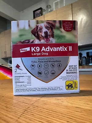 K9 Advantix II Flea And Tick Prevention For Large Dogs (21-55 Lbs) - 2 Doses • $28