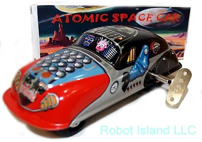 Atomic Robot Mr. Atomic Robot Space Car Tin Toy Windup-USA SELLER • $20