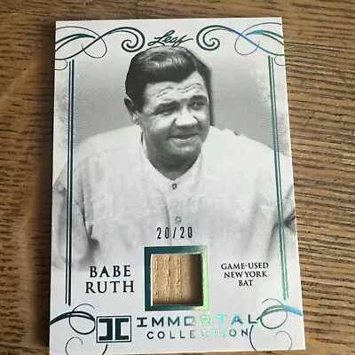2017 Leaf Babe Ruth Immortal Collection -Game-Used New York Bat Babe Ruth 20/20  • $52