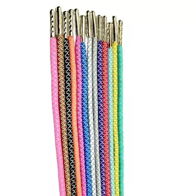 Good Quality 3M Reflective Shoelaces Round Shoe Laces Metal Tips Safety In Dark • £2.74
