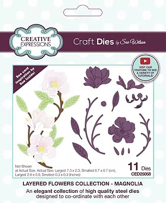 Creative Expressions - Layered Flowers Collection Metal Dies By Sue Wilson • £11.99