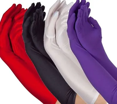 £4.49 • Buy Long Elbow Length Ladies Gloves Fancy Dress Costume Accessory Satin Gloves