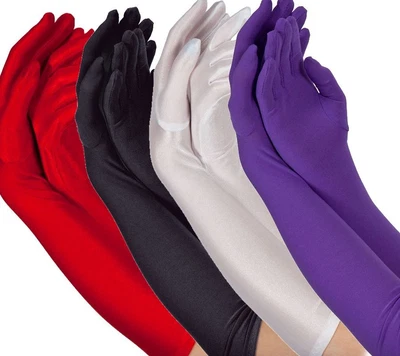 £4.49 • Buy Long Elbow Length Ladies Gloves Fancy Dress Costume Accessory Satin Gloves