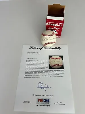 Ted Williams Autographed Baseball PSA/DNA With LOA (1988 Show Ad Orig. Owner) • $550