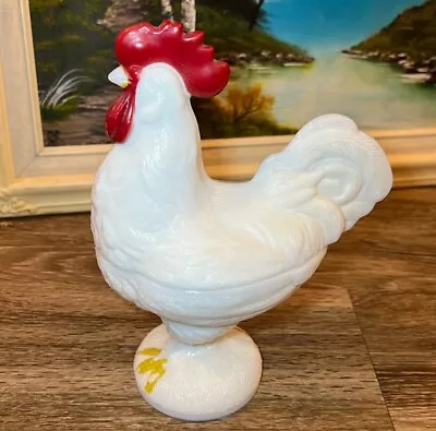 Vintage Westmoreland Rooster Hen On Nest Candy Dish 8.5” Easter Decor No Chips • $35