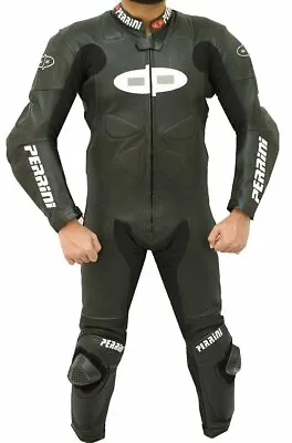 $299.99 • Buy 1pc Perrini Fusion Motorcycle Riding Racing Leather Suit W/ Padding & Hump Black