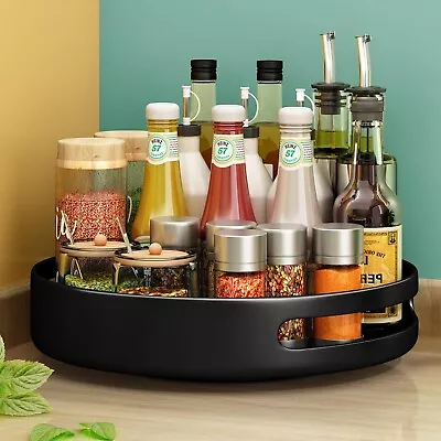 Lazy Susan Organizer Metal Steel Turntable 8.7 Inch Rotating Spice Tray Storage • $19.85