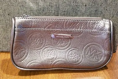 Michael Kors Silver Logo Make Up Bag Zip Closure Great Condition • £19