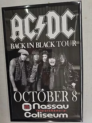 ACDC Back In Black Concert Poster Nassau Coliseum Framed • $21.99