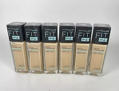 Lot Of 6 Maybelline Fit Me Matte Liquid Foundation Makeup #118 LIGHT BEIGE • $44.99