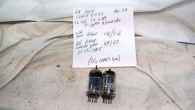 Two 7025 Tubes 1x GE 1x USA AKA 12AX7 ECC83 Tested V Good Tv-7/U • $44.49