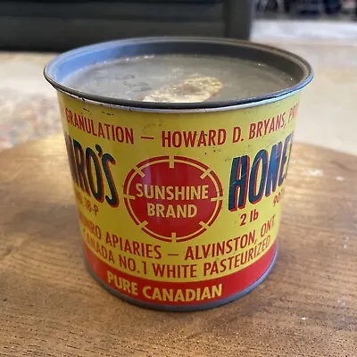 Vintage Honey Tin Can Munros Sunshine Brand 2 Lb Can • $35