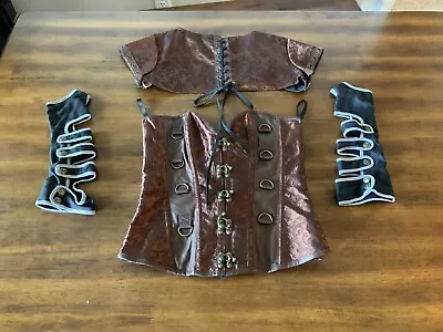 Women’s Renaissance Steampunk Costume Corset Outfit Sz. L #12 • $39.99