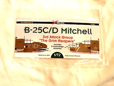 1/72 DK Decals Mitchell B 25 C/D 3rd Attack Group The Grim Reapers # 72104 • $22.95